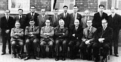Staff 1964-65 - ‘Art’ Stevens, P.Harris, H.B.Cooke, J.G,M.Evans, T.Andrews, Mr Curtis-Hayward, N.K.Ford, Mr Hall, G.Adams, G.Neale, S.B.White, L.Tarn, T.V.Pratt, W.G.Elliott (Headmaster), C.G.Elliott, H.Throupe, S.Marchant                               